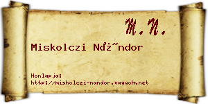 Miskolczi Nándor névjegykártya